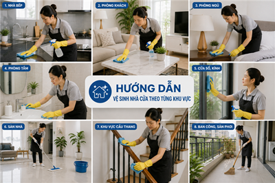 Hướng dẫn vệ sinh nhà cửa theo từng khu vực